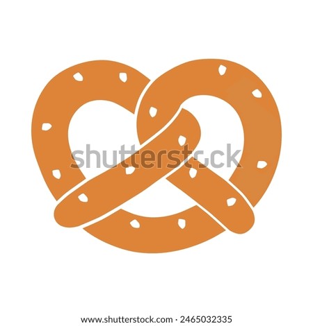 A colored brezel icon. A bakery product in the shape of a pretzel, popular in Southern Germany, Austria and German Switzerland. Vector illustration isolated on a white background for design and web.