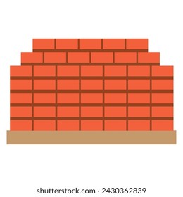 Colored brick wall icon Vector illustration