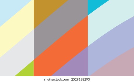 Colored bright background of geometric shapes, 70s retro style