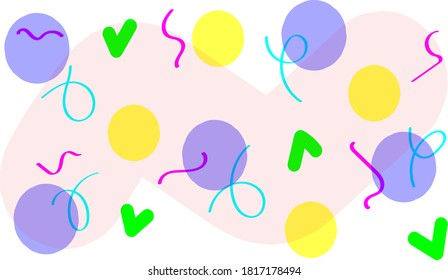 Colored bright brush strokes for the children`s background, vector abstract image. Beautiful texture of brush strokes and lines for design of packaging or postcard.