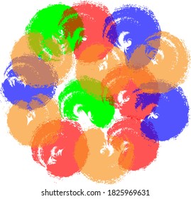 Colored bright brush strokes for the children`s background, vector abstract image. Beautiful texture of brush strokes and lines for design of packaging or postcard.