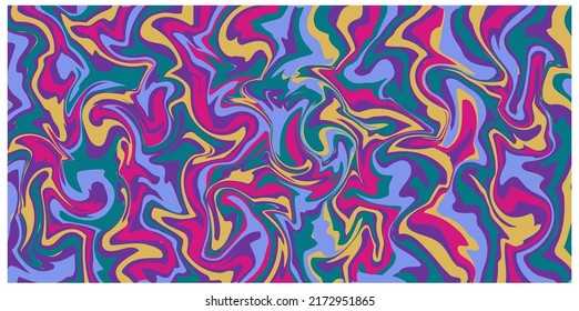 Colored bright colorful background in marble style. Alcoholic ink. Vector stock illustration. 2000s. Hippie