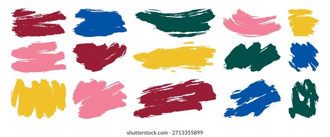 Marcas de pincel secas brillantes de colores y garabatos de lápiz Líneas de crayón dibujadas a mano, espirales y garabatos Ilustración vectorial de resaltadores y divisores ásperos