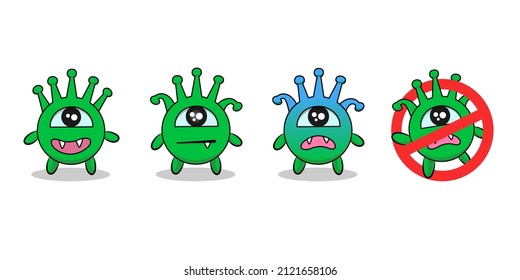 Colored bright icons of viruses. Coronavirus symbols. A set of stamps. Signs of coronavirus, COVID 19, 2019-ncov. Vector illustration.