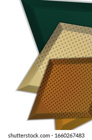 Farbige helle Rhomben mit dekorativen Perforationselementen auf weißem Hintergrund. Abstraktes modernes geometrisches Design. High Tech Template für Webseiten, Banner, Cover, Stoff. Vektorillustration