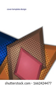 Colored bright rhombs with decorative perforation elements on a white background. Abstract modern geometric design. Hi-tech template for web page, banners, covers, fabric. Vector illustration