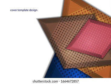 Rombos brillantes de colores con elementos decorativos perforados sobre un fondo blanco. Diseño geométrico moderno abstracto. Plantilla de alta tecnología para página web, banners, portadas, tela. Ilustración del vector