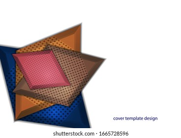 Rombos brillantes de colores con elementos decorativos perforados sobre un fondo blanco. Diseño geométrico moderno abstracto. Plantilla de alta tecnología para página web, banners, portadas, tela. Ilustración del vector