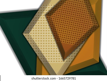 Colored bright rhombs with decorative perforation elements on a white background. Abstract modern geometric design. Hi-tech template for web page, banners, covers, fabric. Vector illustration