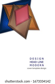 Colored bright rhombs with decorative perforation elements on a white background. Abstract modern geometric design. Hi-tech template for web page, banners, covers, fabric. Vector illustration