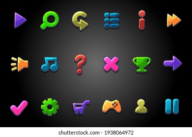 Colored bright round buttons for the game.