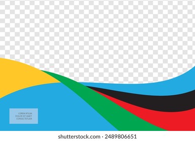 Colored bright waves. Vector graphics