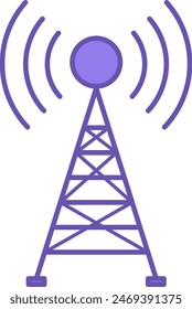 Colored Broadcast Icon. Broadcast Antenna Vector Icon. Wi-Fi Internet, Transmitter. Concept of Video Production and Social Networks