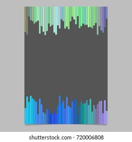 Colored brochure template - blank vector stationery, document design with vertical stripes on dark grey background
