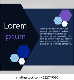 Colored brochure with text and design. Vector illustration