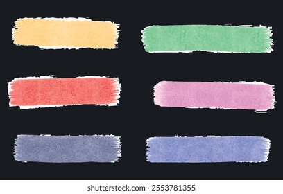 Colored Brush Strokes
Vibrant brush strokes in a variety of colors, great for creative projects and design overlays.