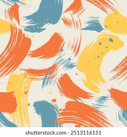 Colored Brushes Decorative seamless pattern. Repeating background. Tileable wallpaper print.