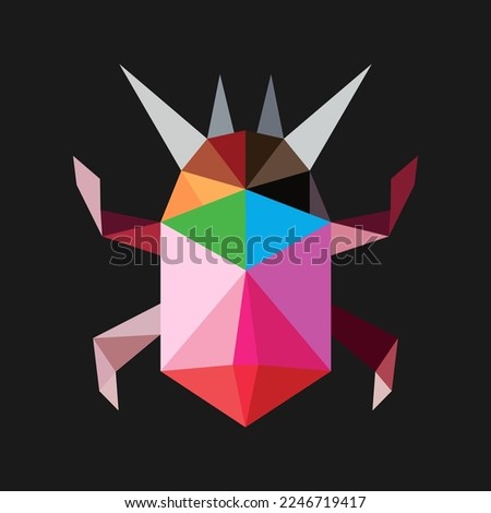 Colored Bug Polygonal Art Vector