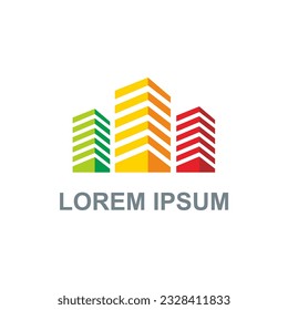 Colored building cityscape logo vector image