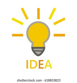 colored bulb symbol on the white background text idea