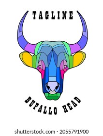 colored bull's head logo vector image

