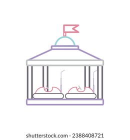 Colored bumper cart attraction icon Vector