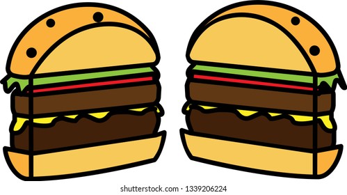Colored burger icon for web or applications