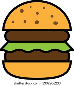 Colored Burger icon for web or applications