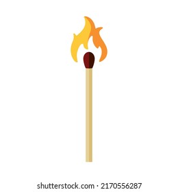 Un juego de quemado de colores. Un fósforo es un palo hecho de material combustible, equipado con una cabeza incendiaria, que sirve para producir un fuego abierto. Ilustración vectorial aislada en un fondo blanco.