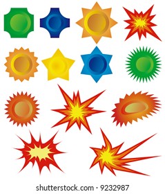 Colored burst icons