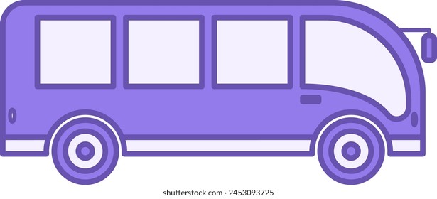 Colored Bus Icon. Vector Icon of a Car for Transporting People. Travel and Tourism. Transport Concept