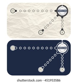 Colored business cards with theme of fund raising