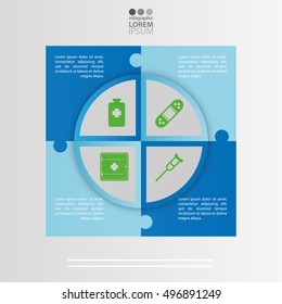 Colored business infographic with icons, Vector illustration