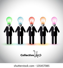 Colored Business Man Idea - vector concept