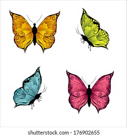 Colored butterflies