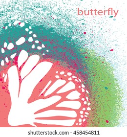 Colored Butterfly blot. Vector illustration.