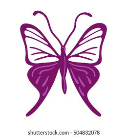 Colored butterfly logo, vector illustration isolated on background