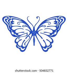 Colored butterfly logo, vector illustration isolated on background