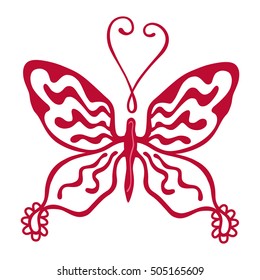 Colored butterfly logo, vector illustration isolated on background