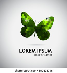 Colored butterfly mosaic. Vector