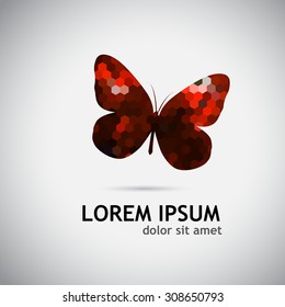 Colored butterfly mosaic. Vector