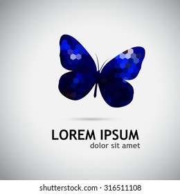 Colored butterfly mosaic. Vector