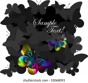 colored butterfly on a dark background