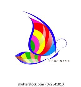 colored butterfly on a white background, this is your logo