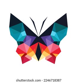 Colored Butterfly Polygonal Art Vector