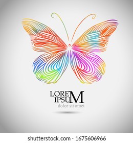A colored butterfly. Vector illustration