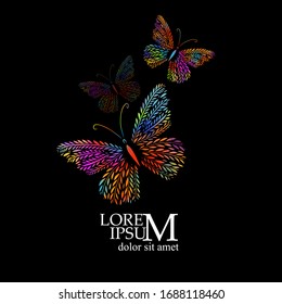 A colored butterfly. Vector illustration