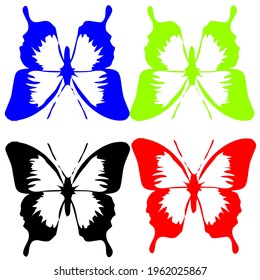 COLORED BUTTERFLY WITH WHITE BACK SCREEN CAN VECTOR WITH EPS 10 FORMAT