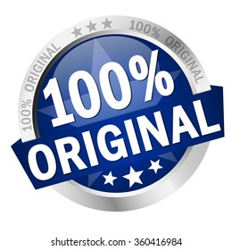 colored button with banner 100 % Original