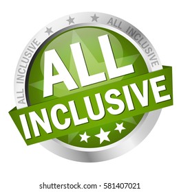 colored button with banner and text All inclusive